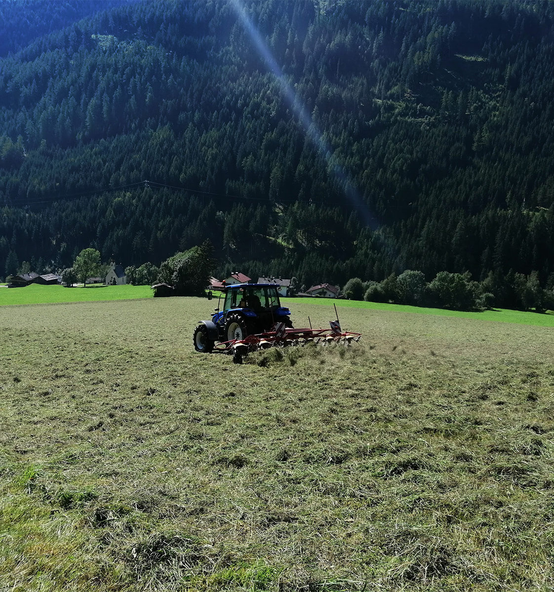 Traltor mit Heuwender